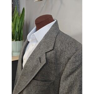 Vintage Kuppenheimer Mens Blazer 47R Gray Wool Tweed Single Breast Made in USA